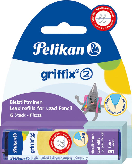 Pelikan Griffix potloodstiften, 2 mm, blister van 2 doosjes van 3 stuks 8 stuks, OfficeTown