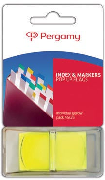 Pergamy index ft 43 x 25 mm, geel 12 stuks, OfficeTown