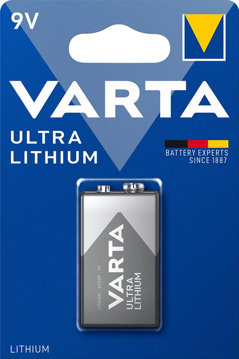 Varta Ultra Lithium 9V batterij, 1 stuk in blisterverpakking met hoge energiecapaciteit