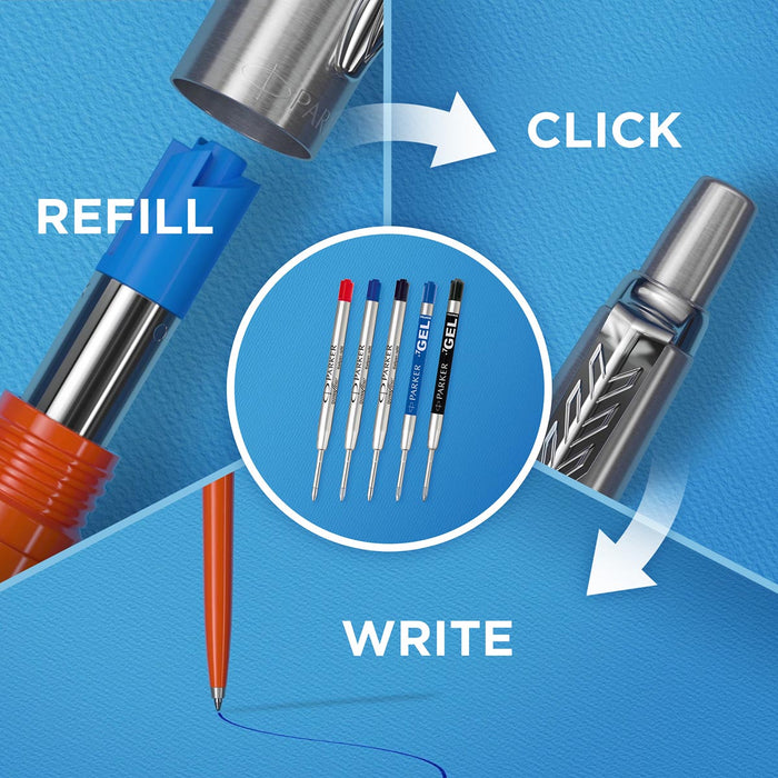 Parker Jotter gelroller Stainless Steel CT, op blister 6 stuks, OfficeTown