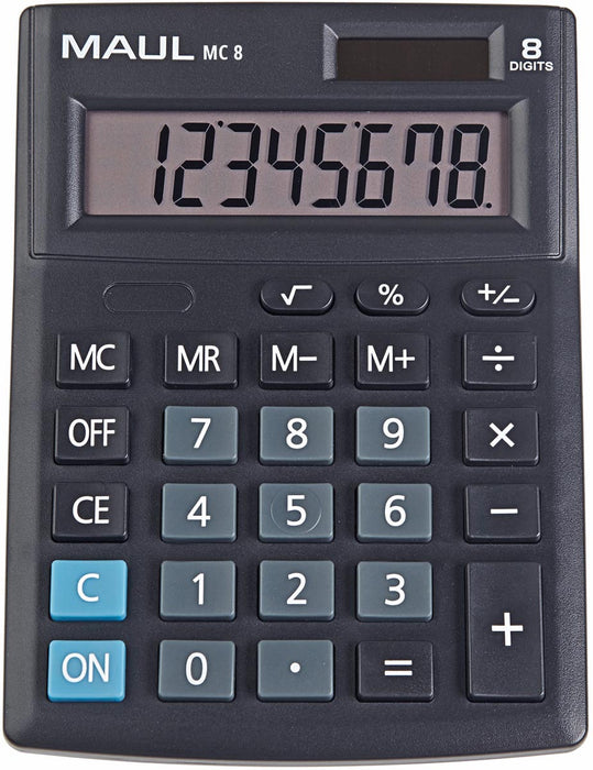 MAUL bureau-rekenmachine MC 8, zwart met gekleurde toetsen