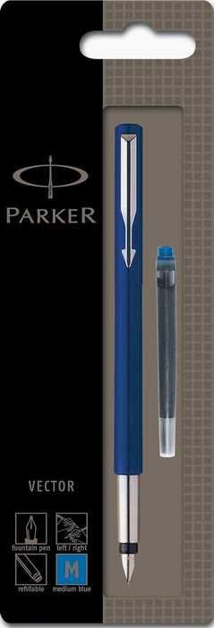 Parker Vector vulpen blauw, op blister 6 stuks, OfficeTown