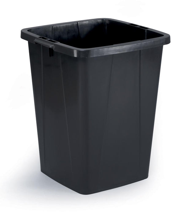 Robuuste afvalbak Durabin 90 liter, zwart met handvaten