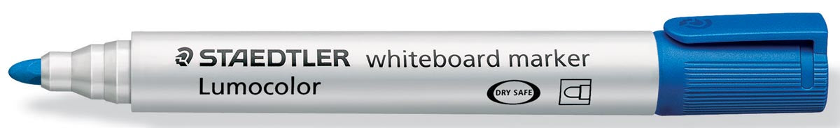 Staedtler Lumocolor whiteboardmarker blauw met ronde punt en 2 mm schrijfbreedte