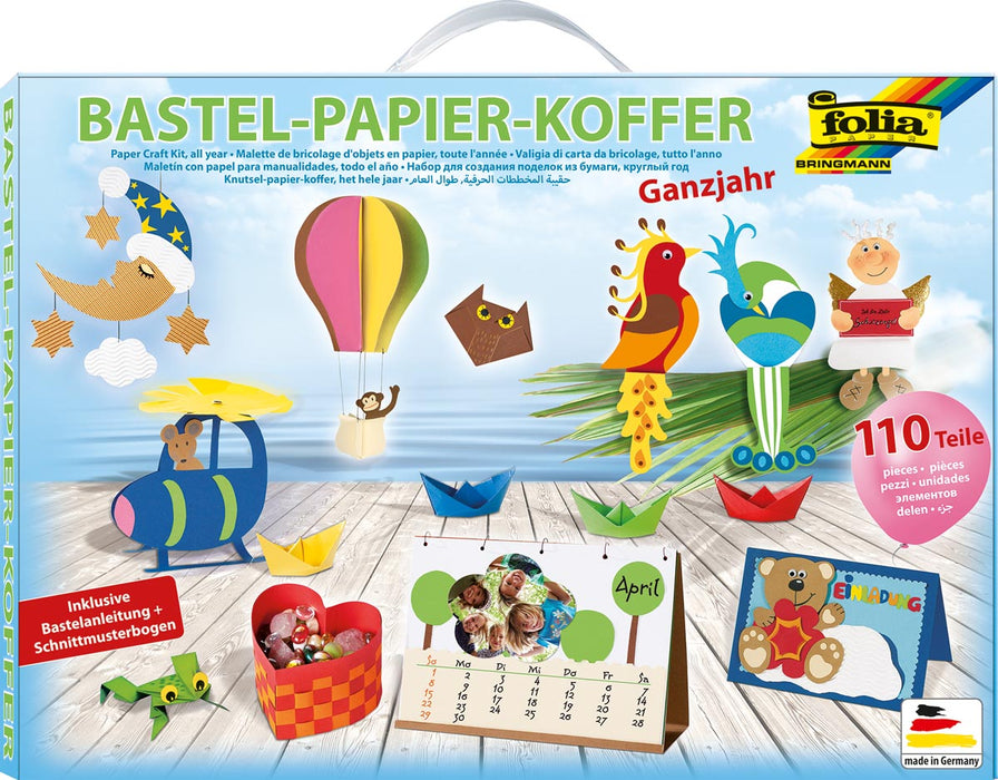 Folia knutsel papierkoffer met 110 onderdelen