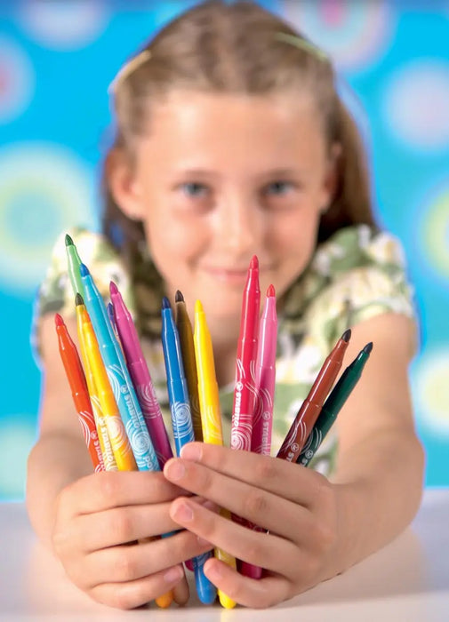 STABILO power viltstift, etui van 12 stuks in geassorteerde kleuren