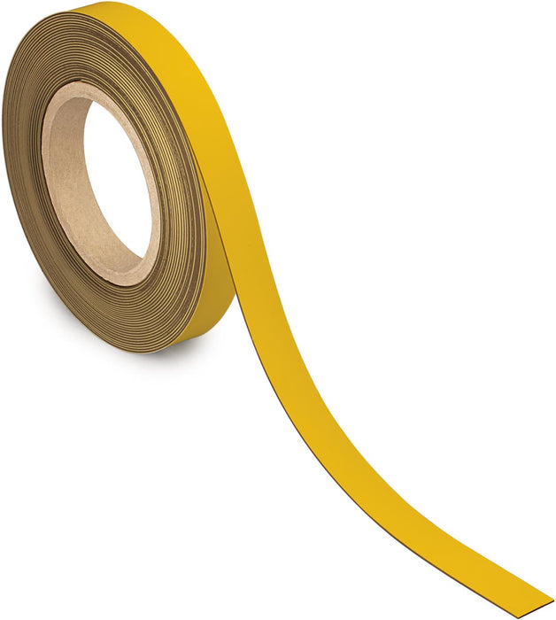 Magneetband beschrijf- en wisbaar, 10mtx20mm, geel