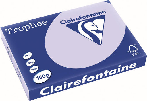 Clairefontaine Trophée Pastel, gekleurd papier, A3, 160 g, 250 vel, lila 4 stuks, OfficeTown