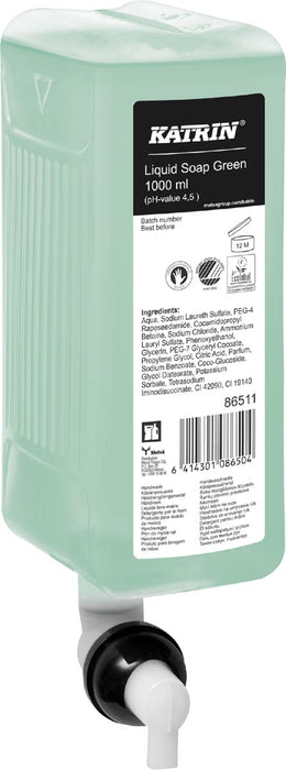 Katrin vloeibare groene zeep 86511, fles van 1000 ml