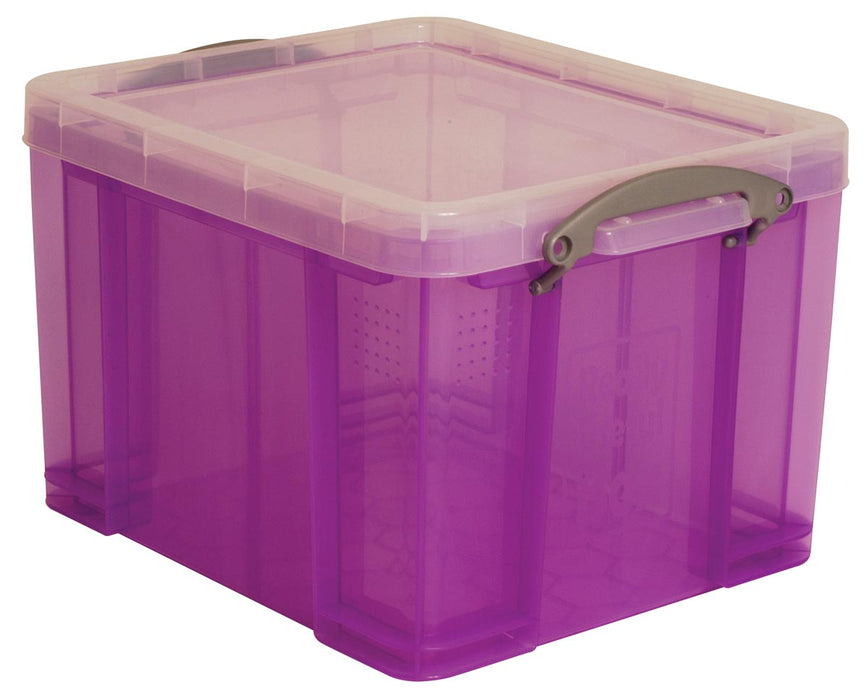 Really Useful Box opbergdoos 35 liter, transparant paars 6 stuks