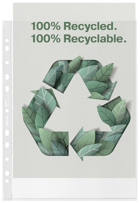 Esselte geperforeerde showtas, 100 % gerecycleerd, ft A4, 70 micron, doos van 20 stuks Esselte