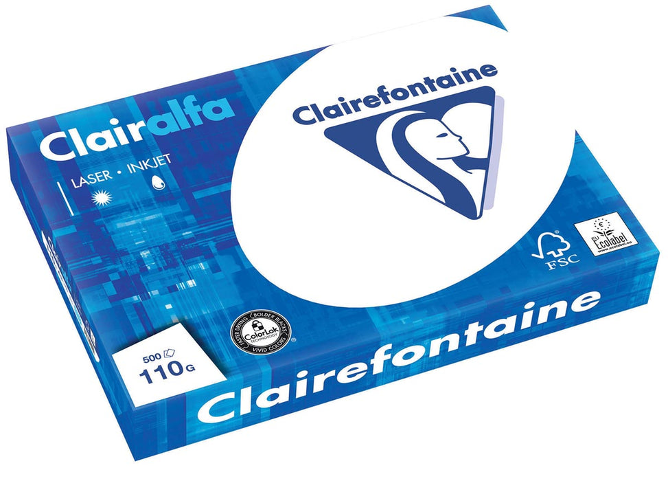 Clairefontaine Clairalfa presentatiepapier A3, 110 g, pak van 500 vel 4 stuks