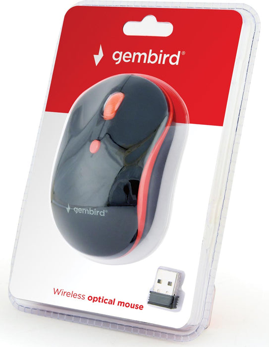Gembird draadloze optische muis, rood