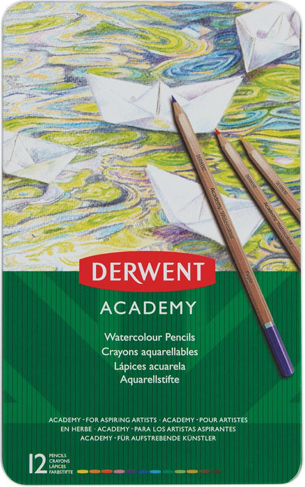 Derwent aquarelpotloden set van 12, assortiment van 6 mengbare kleuren