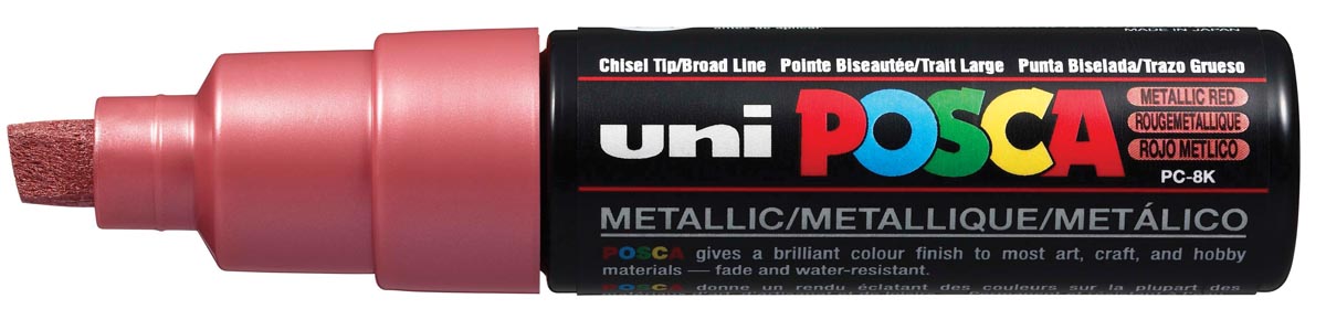 uni-ball Paint Marker op waterbasis Posca PC-8K rood metaal