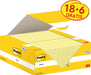 Post-it Notes, 100 vel, ft 38 x 51 mm, kanariegeel (canary yellow), 18 blokken + 6 GRATIS Post-it