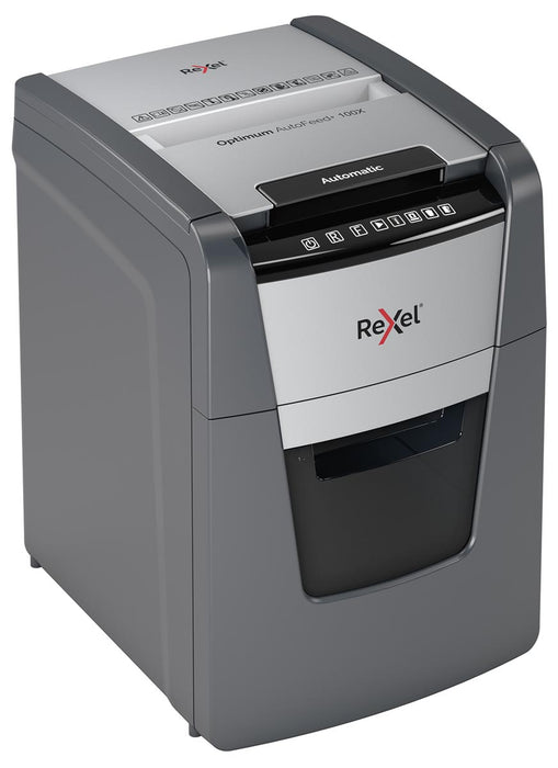 Rexel Optimum Auto+ 100X papiervernietiger - 100 vellen Capaciteit, 4 x 28 mm Snit