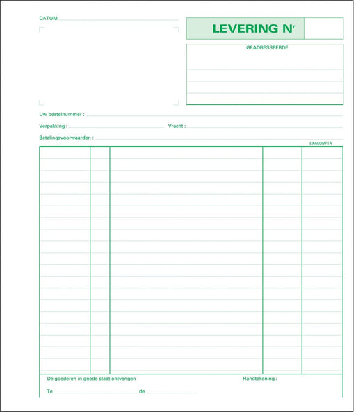 Exacompta leveringen, ft 21 x 18 cm, tripli (50 x 3 vel), Nederlandstalig 5 stuks, OfficeTown