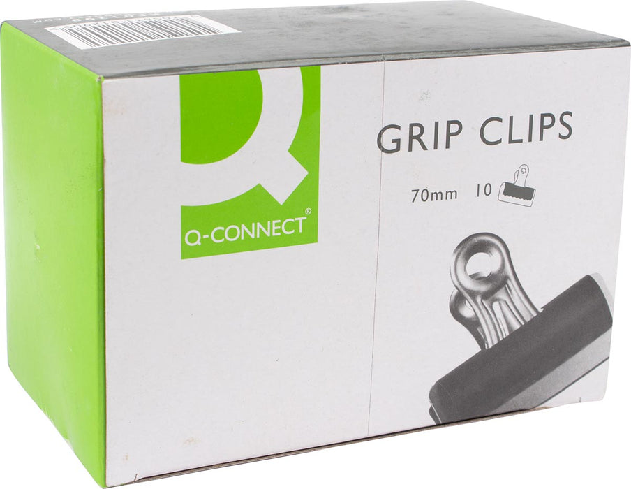 Q-CONNECT bulldogclip, zwart, 70 mm, doos van 10 stuks