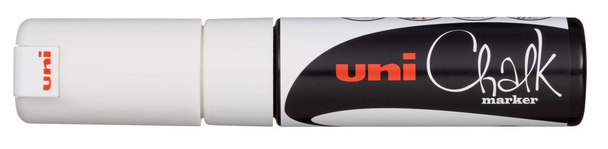 Uni-ball Krijtmarker wit, beitelvormige punt van 8 mm