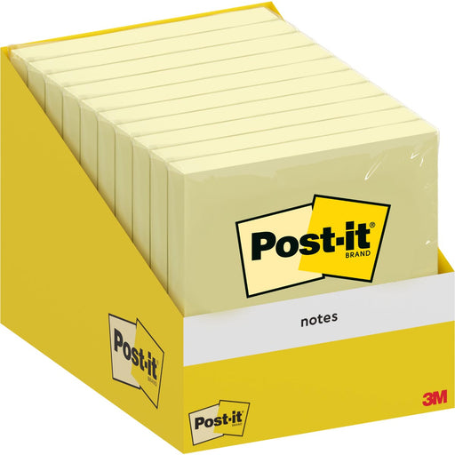 Post-it Notes, 100 vel, ft 76 x 76 mm, kanariegeel (canary yellow) 10 stuks Post-it