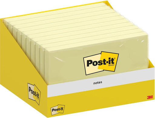 Post-it Notes, 100 vel, ft 76 x 127 mm, kanariegeel (canary yellow) 10 stuks Post-it