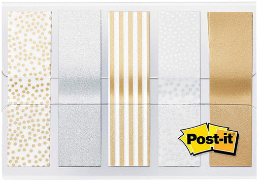 Post-it Index, Metallic Collection, ft 11,9 mm x 43,2mm, 5 x 20 stuks 6 stuks, OfficeTown