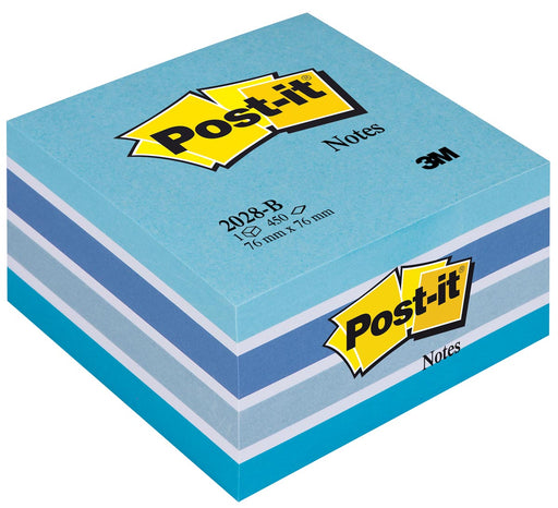 Post-it Notes kubus, 450 vel, ft 76 x 76 mm, blauw 12 stuks, OfficeTown