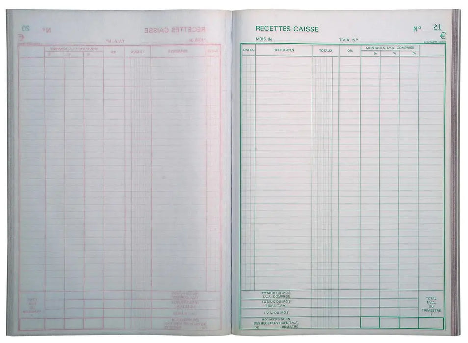 Exacompta ontvangstenboek, A4-formaat, Franstalig, duplicaat (50 x 2 vellen)