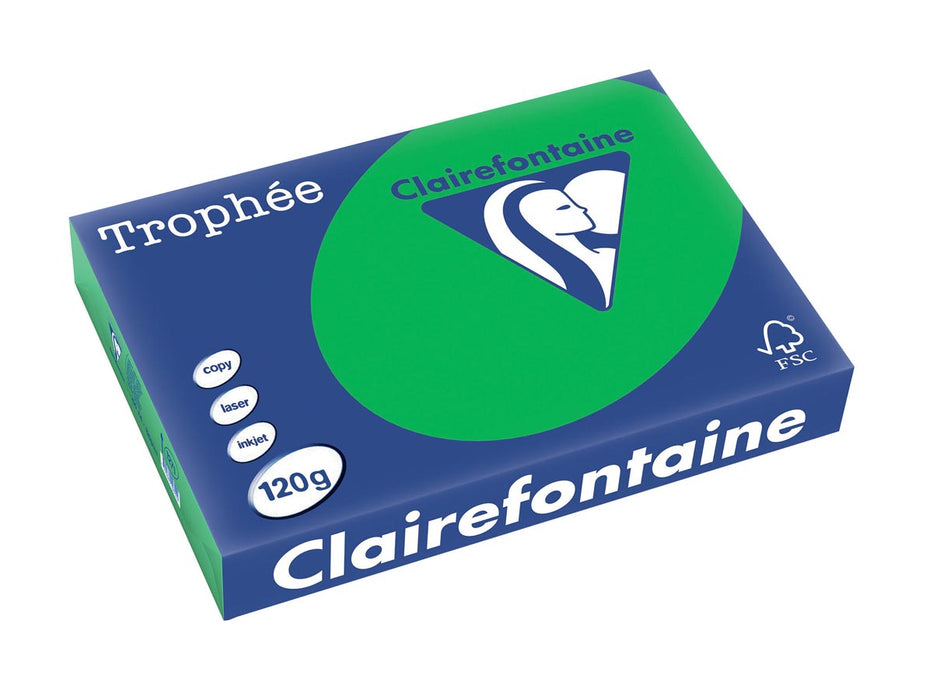 Clairefontaine Trophée Intens, gekleurd papier, A4, 120 g, 250 vel, bijartgroen