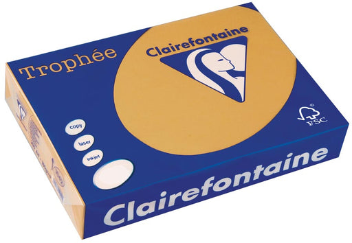 Clairefontaine Trophée Pastel, gekleurd papier, A4, 160 g, 250 vel, mokkabruin 4 stuks, OfficeTown