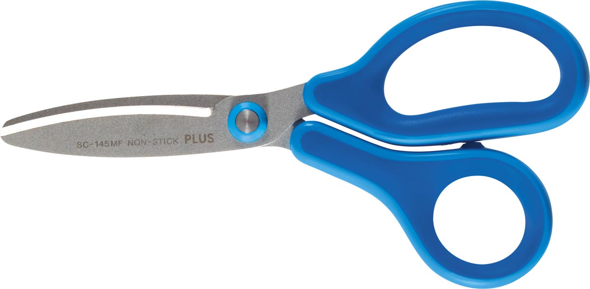 Plus FitCut Curve KIDS schaar met fluorkoolstofbladen, 14,5 cm, blauw, op blister