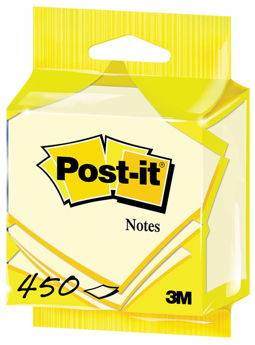 Post-it Notes, 450 vel, ft 76 x 76 mm, geel, op blister 12 stuks, OfficeTown