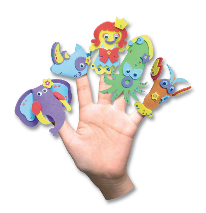 Fingerpoppen set met 15 verschillende dieren en figuren