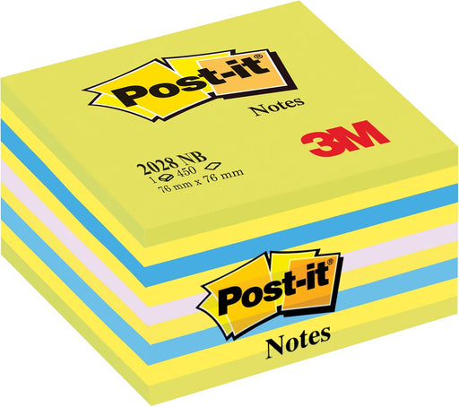 Post-it Notes kubus, 450 vel, ft 76 x 76 mm, blauw-groen tinten 12 stuks, OfficeTown