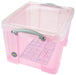 Really Useful Box opbergdoos 35 liter, transparant roze 6 stuks, OfficeTown