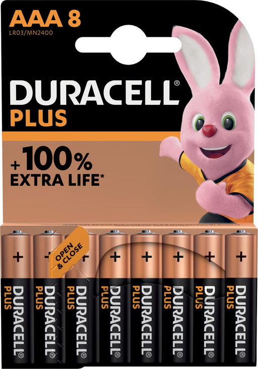 Duracell batterij Plus 100% AAA, blister van 8 stuks, OfficeTown