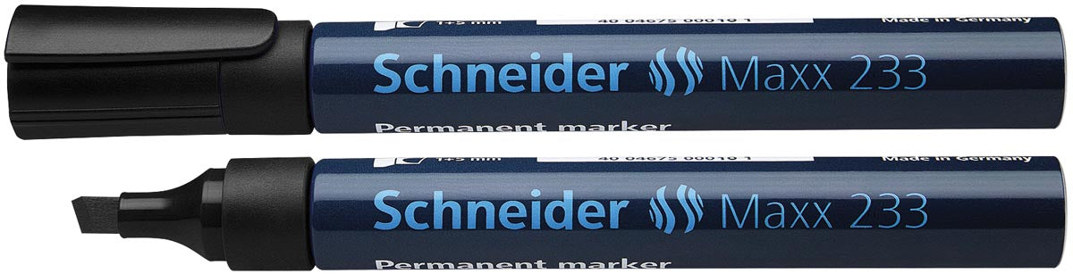 Permanente marker Schneider Maxx 233, zwart 10 stuks