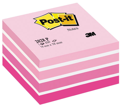 Post-it Notes kubus, 450 vel, t 76 x 76 mm, roze 12 stuks, OfficeTown