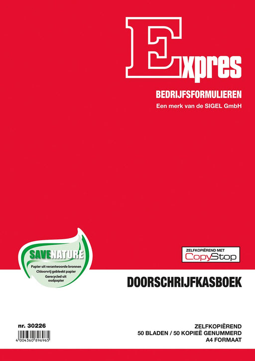 Sigel Expres kasboek, ft A4, Nederlandstalig, dupli (50 x 2 vel) 2 stuks, OfficeTown