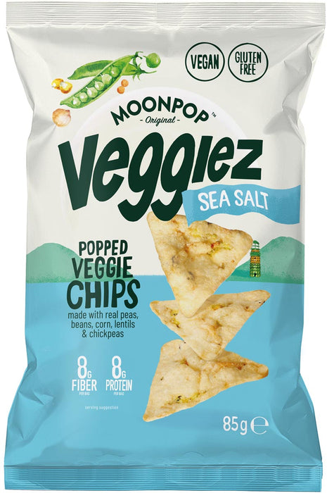 Maanpop Veggiez chips Zeezout, zak van 85 g 6 stuks