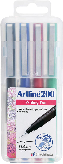 Artline 200 fineliner, etui van 4 stuks, assorti 12 stuks, OfficeTown