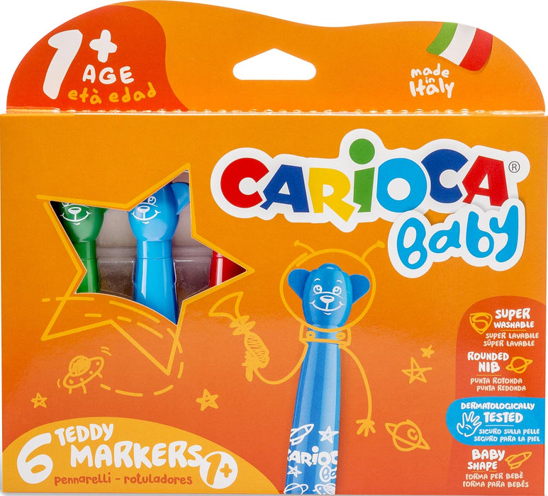 Carioca viltstiften set Baby Teddy, 6 stuks in diverse kleuren