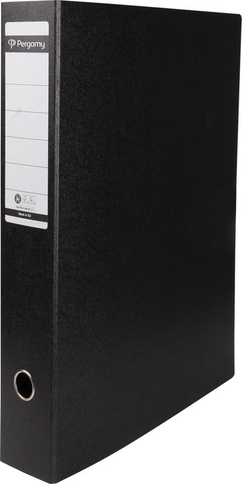 Pergamy ordner, kartonnen A3, staand, 8 cm rug, zwart met hefboomsysteem