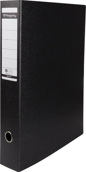 Pergamy ordner, kartonnen A3, staand, 8 cm rug, zwart met hefboomsysteem