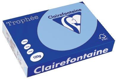 Clairefontaine Trophée Pastel, gekleurd papier, A4, 120 g, 250 vel, helblauw 5 stuks, OfficeTown