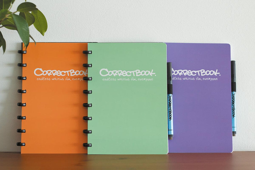 Correctbook A5 Original: uitwisbaar / herbruikbaar notitieboek, blanco, Petunia Purple (paars)