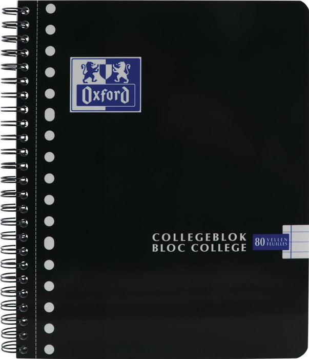 Oxford School collegeblok, ft A5+, 160 bladzijden, 17-gaats, gelijnd, assorti, 3 stuks