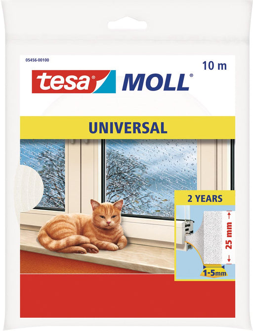 Tesa Moll Universal tochtstrip, 10 m x 25 mm, wit 12 stuks, OfficeTown