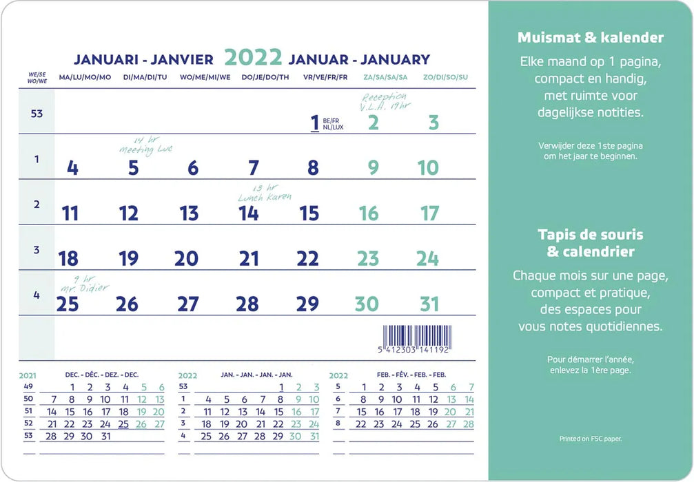 Brepols muismatkalender, ft 23X18 cm, Nederlands-Frans, 2025 10 stuks, OfficeTown